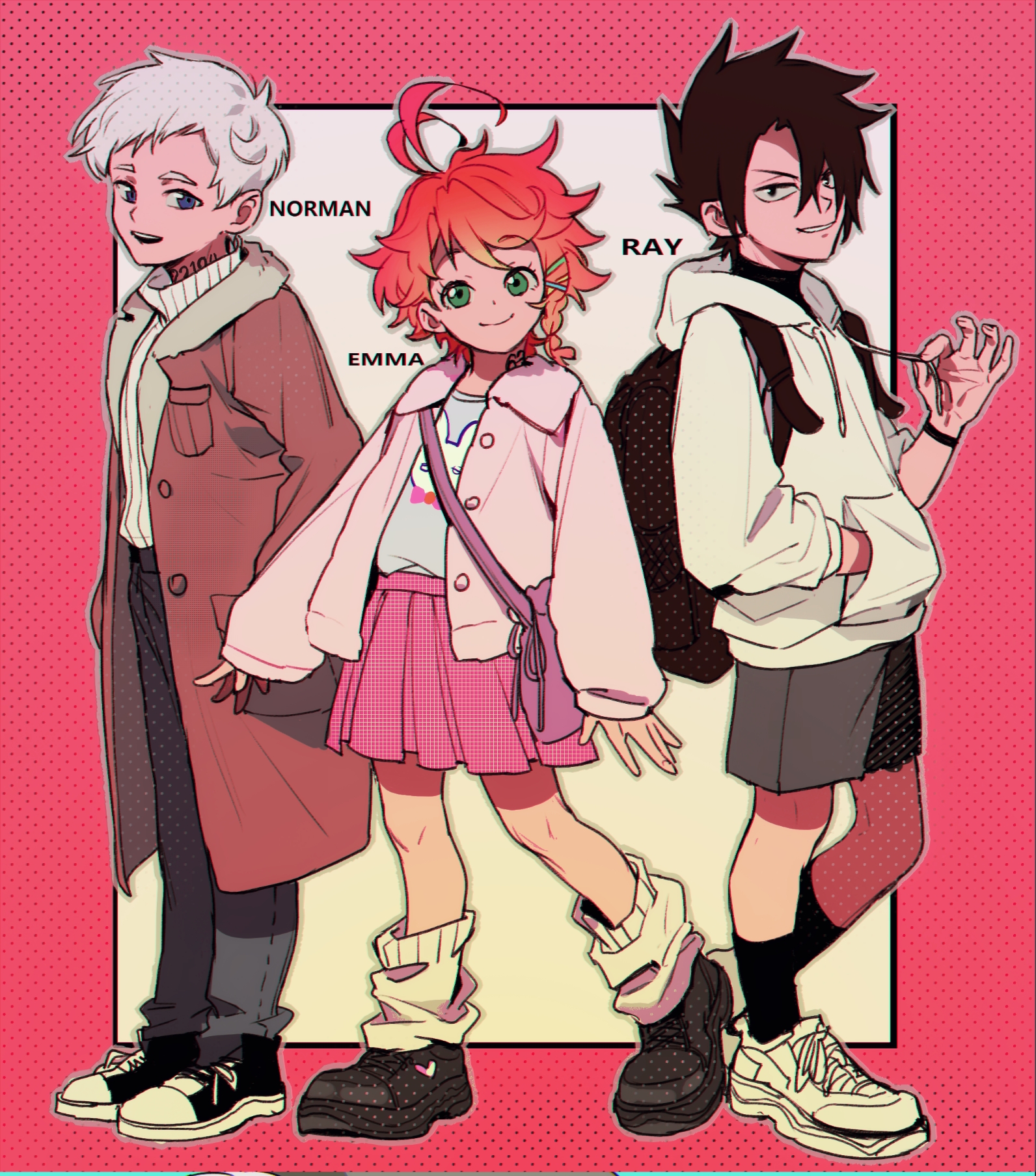 The Promised Neverland Emma, Norman, Ray